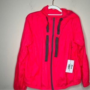 Zyia Pink Hoodie Drawstring Light Windbreaker XXL